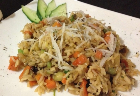 Рецепт - Постный рис с овощами