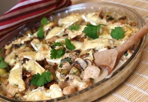 Рецепт - Курица с грибами в сливках