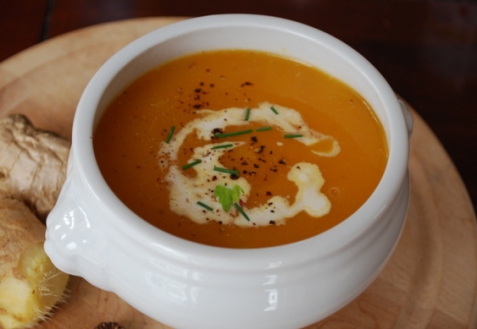 Рецепт - Тыквенный суп с имбирем