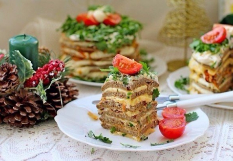 Рецепт на Новый год: Мини-тортики из печени