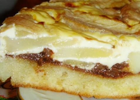 Грушевый пирог с шоколадом - рецепт