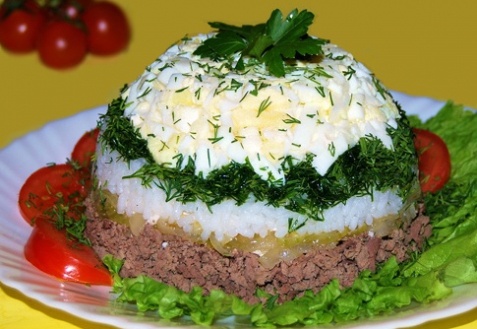 Рецепт - Салат из печени